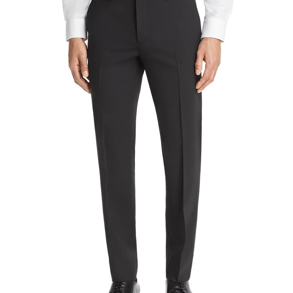 Theory Men's Mayer New Tailor Style Black Wool Slim Fit Suit Pants